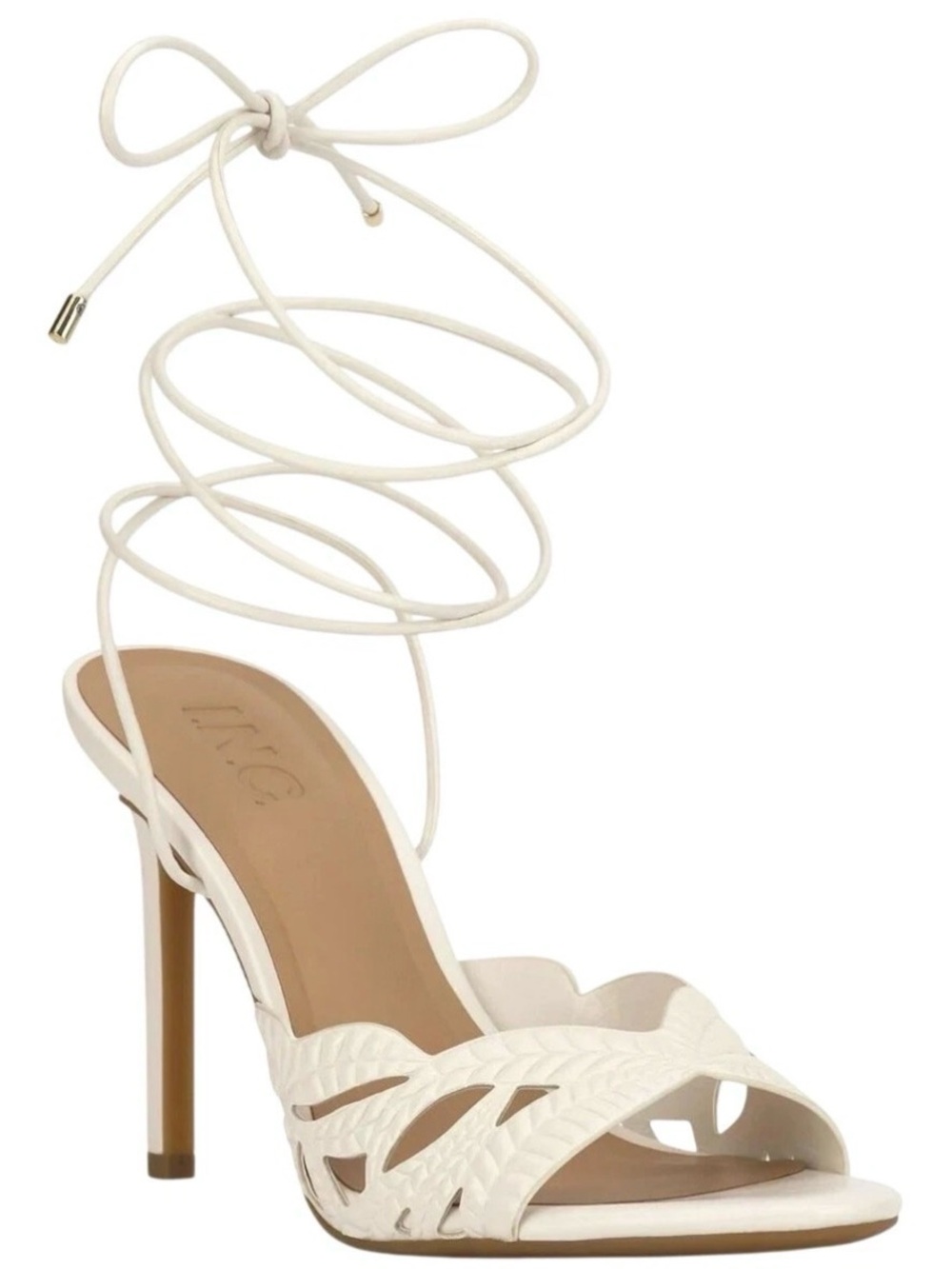 I.N.C. Off White Lace-Up High Heel Hassana Size 9
